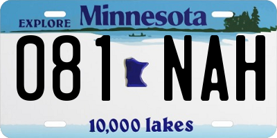 MN license plate 081NAH