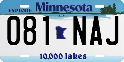 MN license plate 081NAJ