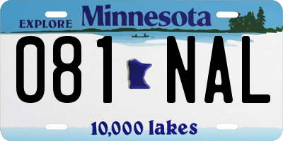 MN license plate 081NAL