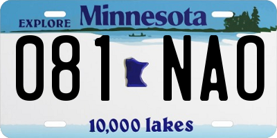 MN license plate 081NAO