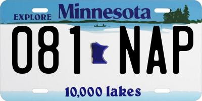 MN license plate 081NAP