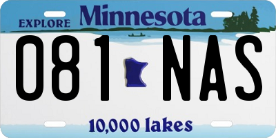 MN license plate 081NAS