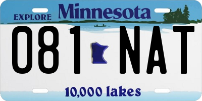 MN license plate 081NAT