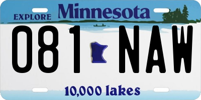 MN license plate 081NAW