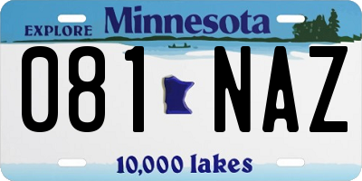 MN license plate 081NAZ