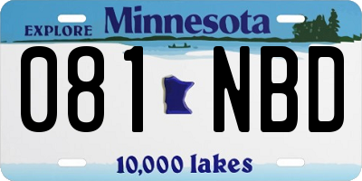 MN license plate 081NBD