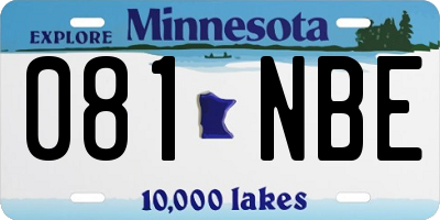 MN license plate 081NBE