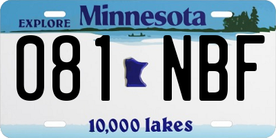 MN license plate 081NBF