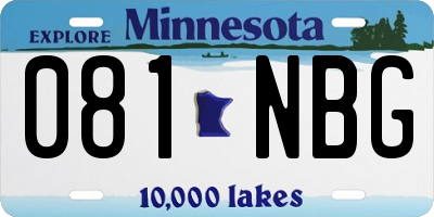 MN license plate 081NBG