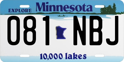 MN license plate 081NBJ