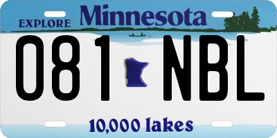 MN license plate 081NBL
