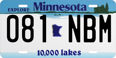 MN license plate 081NBM