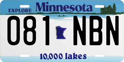 MN license plate 081NBN