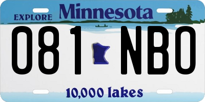 MN license plate 081NBO