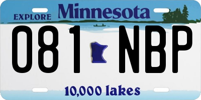 MN license plate 081NBP