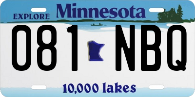 MN license plate 081NBQ