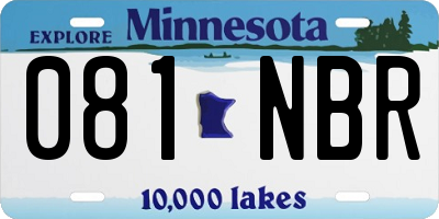 MN license plate 081NBR
