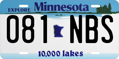 MN license plate 081NBS