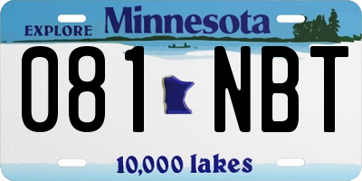MN license plate 081NBT
