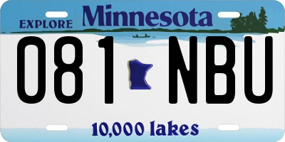 MN license plate 081NBU