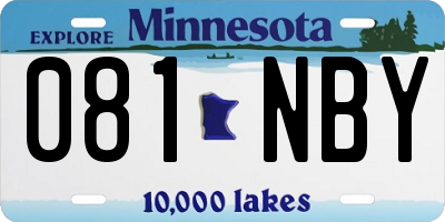 MN license plate 081NBY