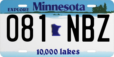 MN license plate 081NBZ
