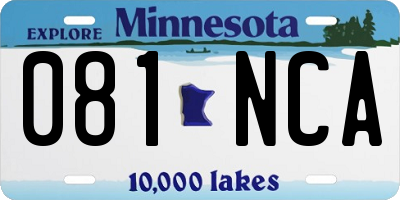MN license plate 081NCA