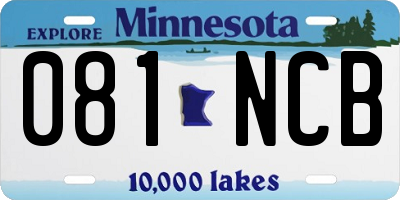 MN license plate 081NCB