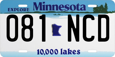 MN license plate 081NCD