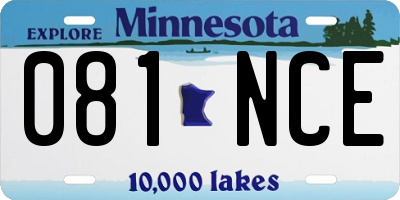 MN license plate 081NCE