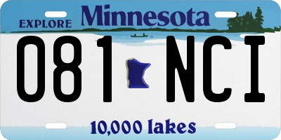 MN license plate 081NCI