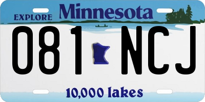 MN license plate 081NCJ