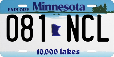 MN license plate 081NCL