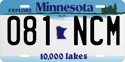 MN license plate 081NCM