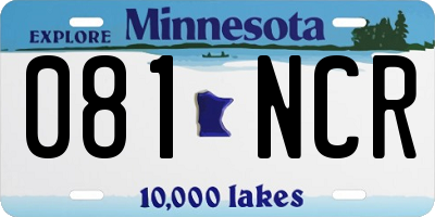 MN license plate 081NCR