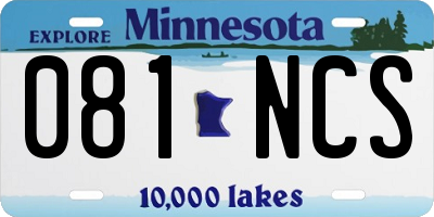 MN license plate 081NCS