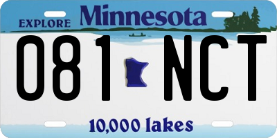 MN license plate 081NCT