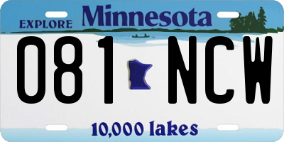 MN license plate 081NCW