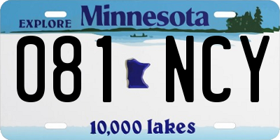 MN license plate 081NCY