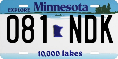 MN license plate 081NDK