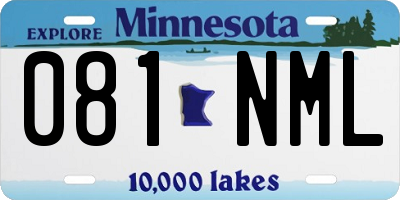 MN license plate 081NML