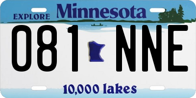 MN license plate 081NNE