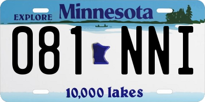 MN license plate 081NNI