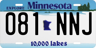 MN license plate 081NNJ