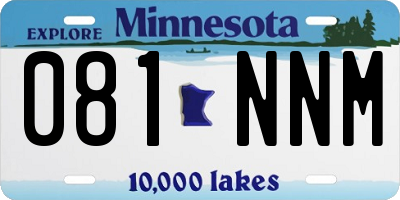 MN license plate 081NNM