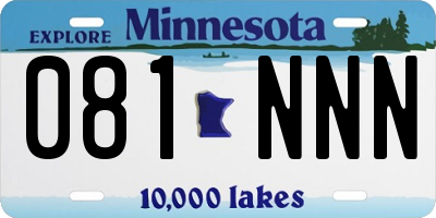 MN license plate 081NNN