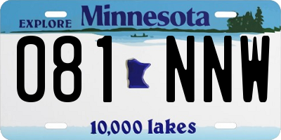 MN license plate 081NNW