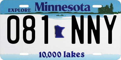MN license plate 081NNY