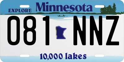 MN license plate 081NNZ