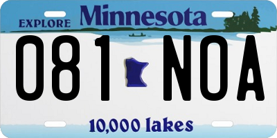 MN license plate 081NOA
